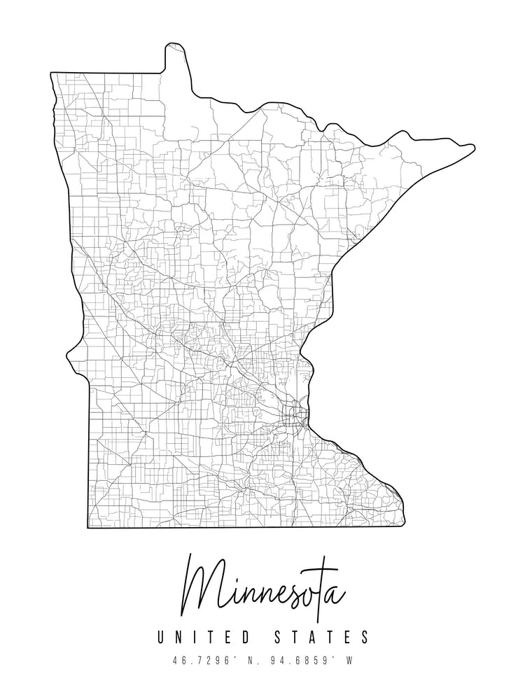 Minnesota Minimal Street Map