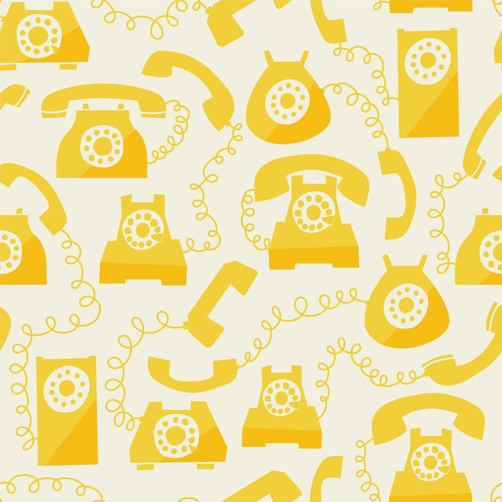 Yellow Telephones Seamless Pattern