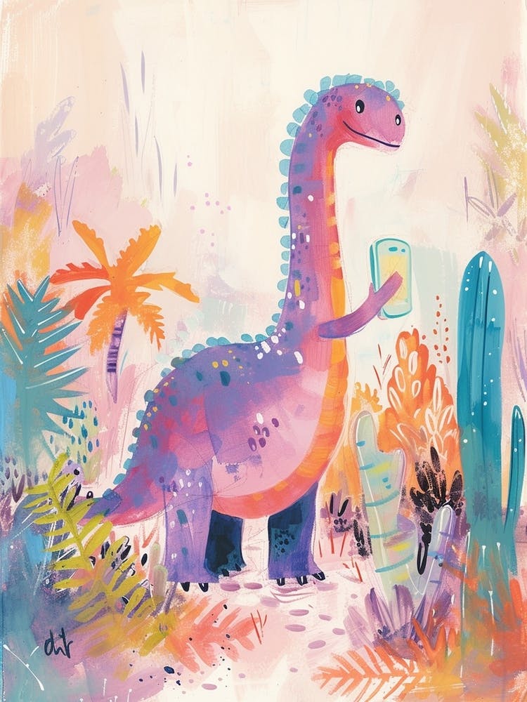Dinosaur On A Mobile Phone 1