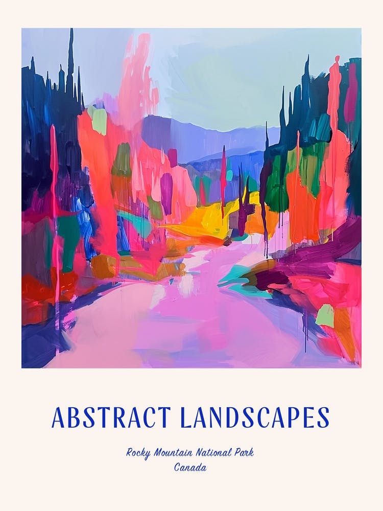 Abstrait Coloré Vancouver Canada 5 Affiche Bleue