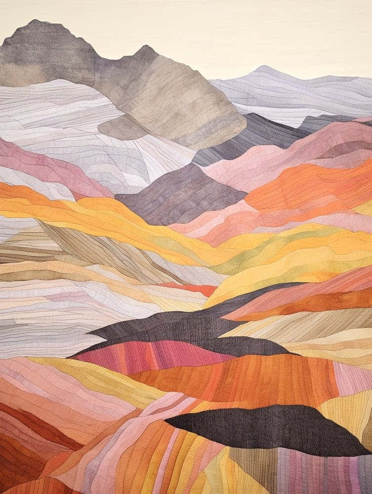 Mount Bierstadt United States 3 Colourful Mountain Illustration