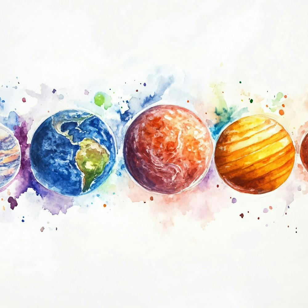 Watercolor Planets 1