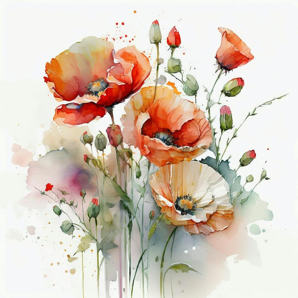 Poppies Watercolor
