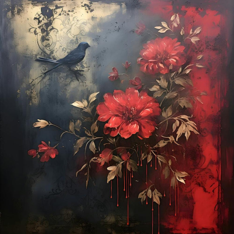 Vintage Dark Flowers 8