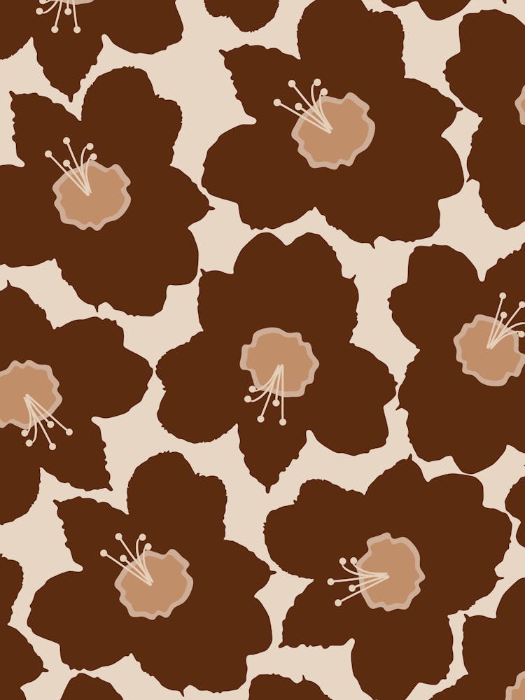 Retro Floral Brown