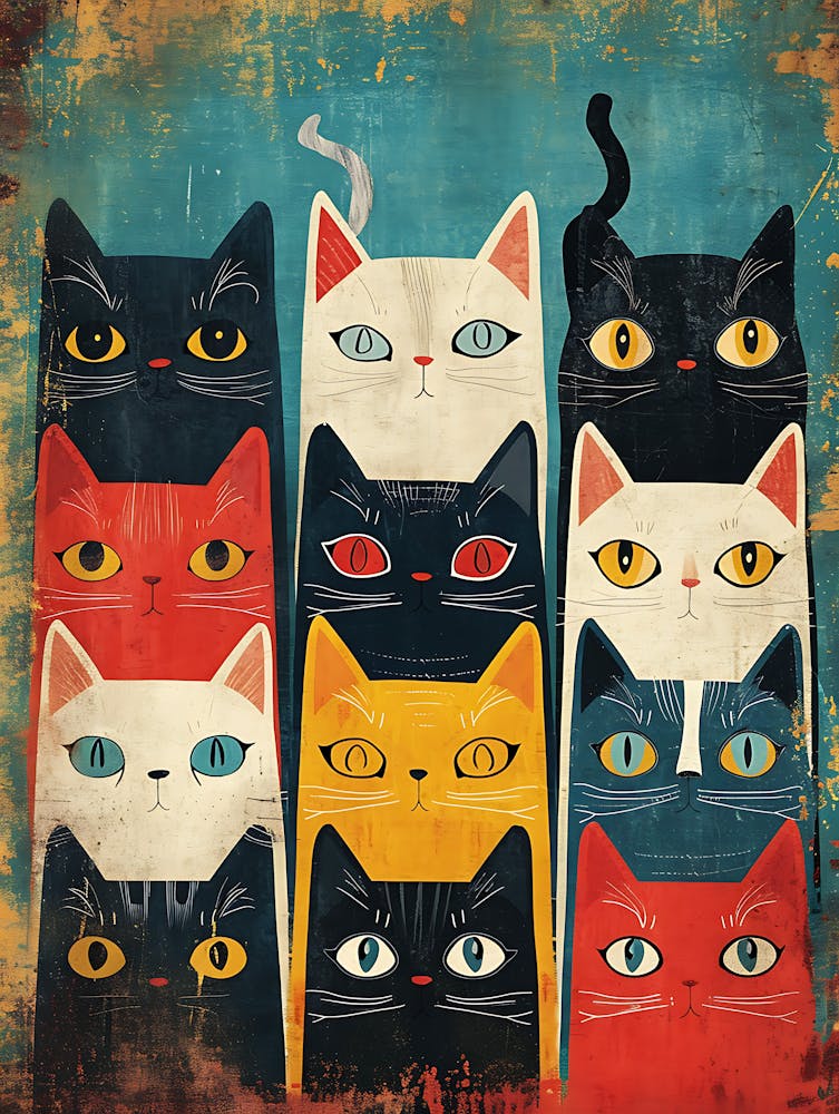 Gruppe von Katzen 3