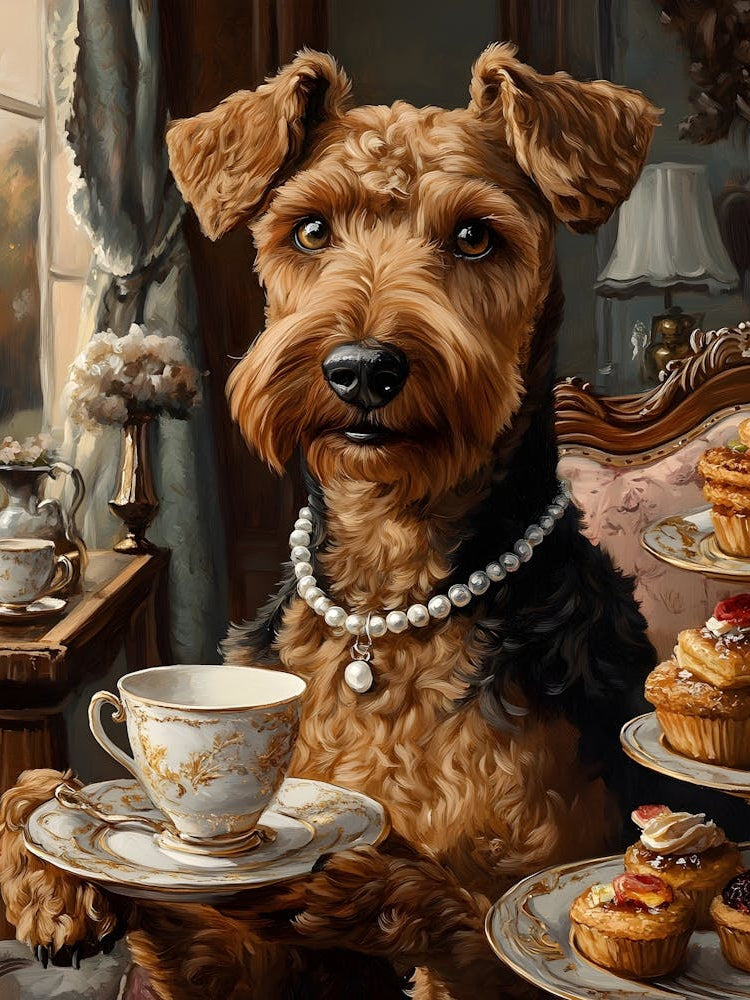 Classy Airedale At The Bar 24