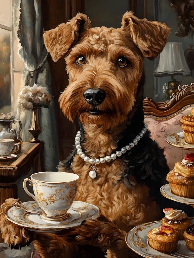 Classy Airedale At The Bar 24