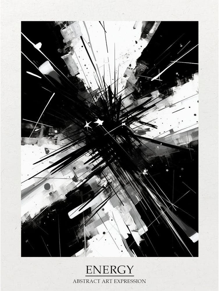 Energy Abstract Black And White 2 Poster