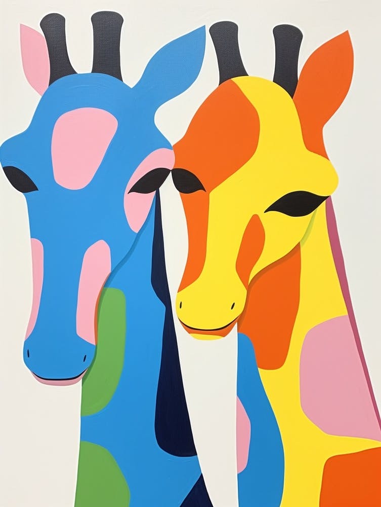 Colourful Kids Animal Art Giraffe 2