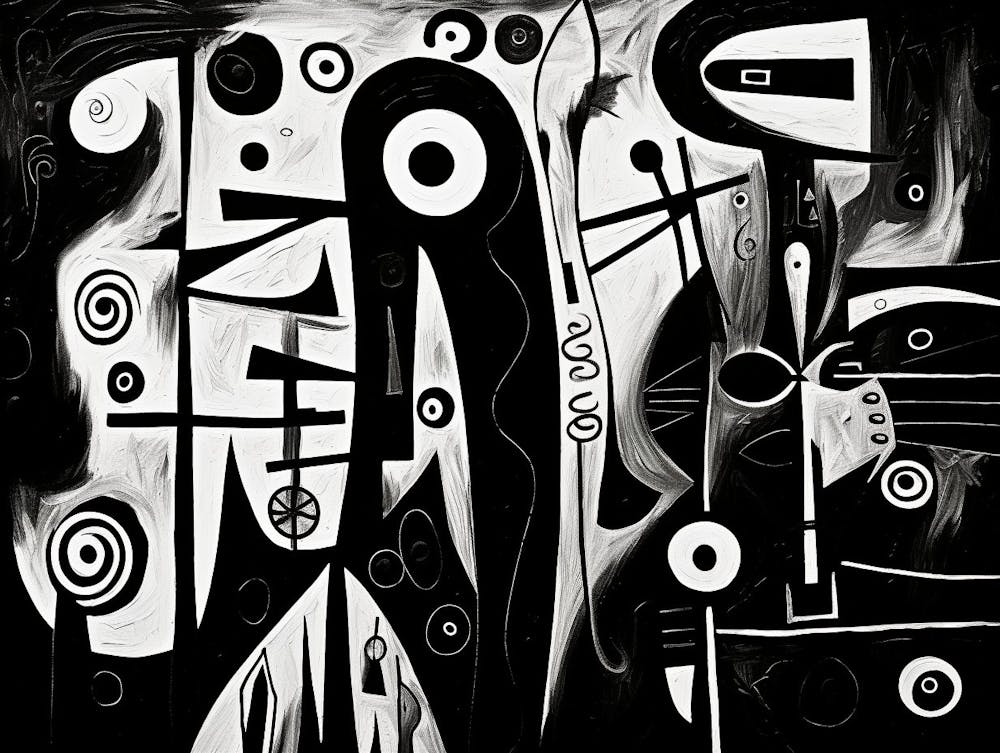 Emotions Abstract Black And White 6