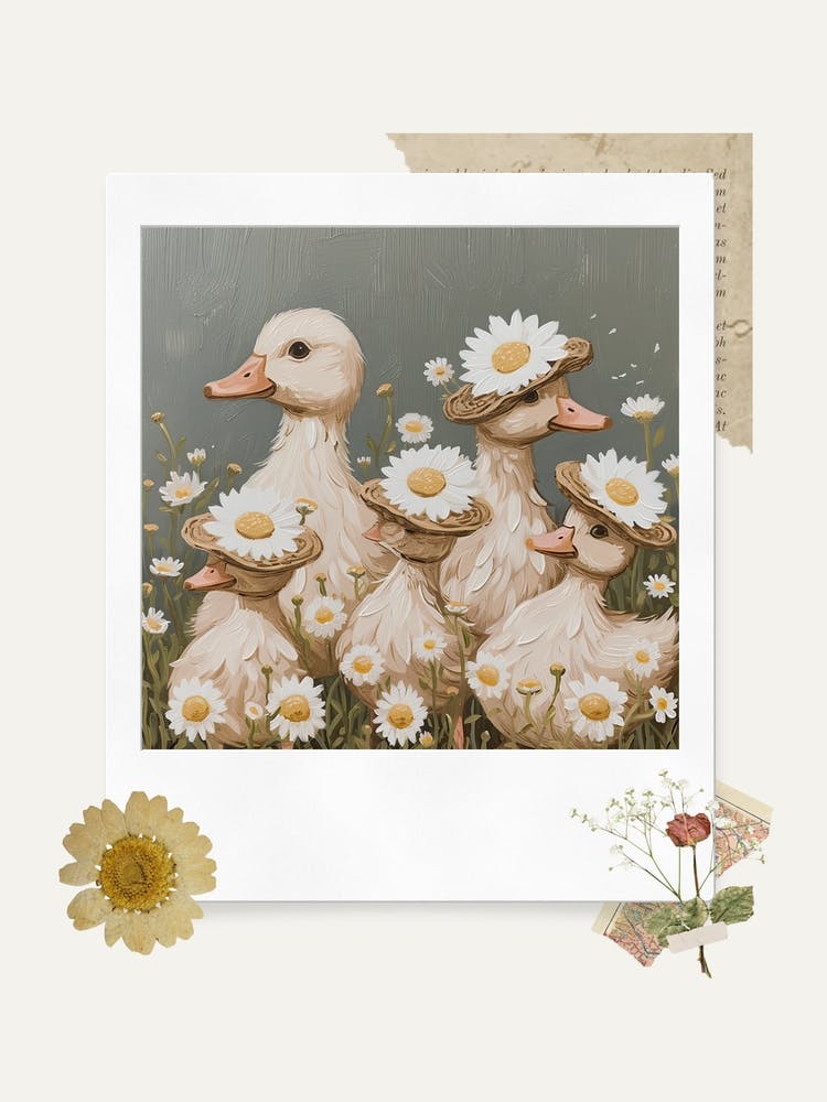Scrapbook Ducklings Fairycore Painting 10