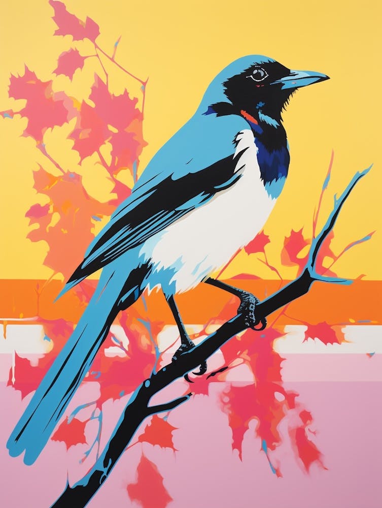 Andy Warhol Style Bird Magpie 5