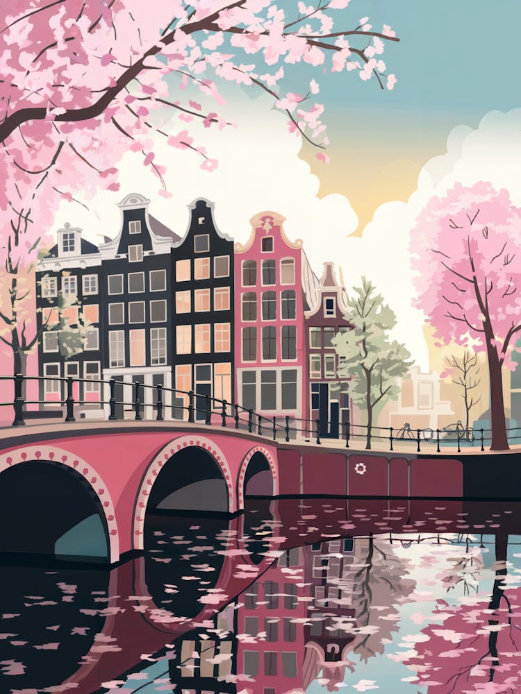 Pink Blossoms In Amsterdam