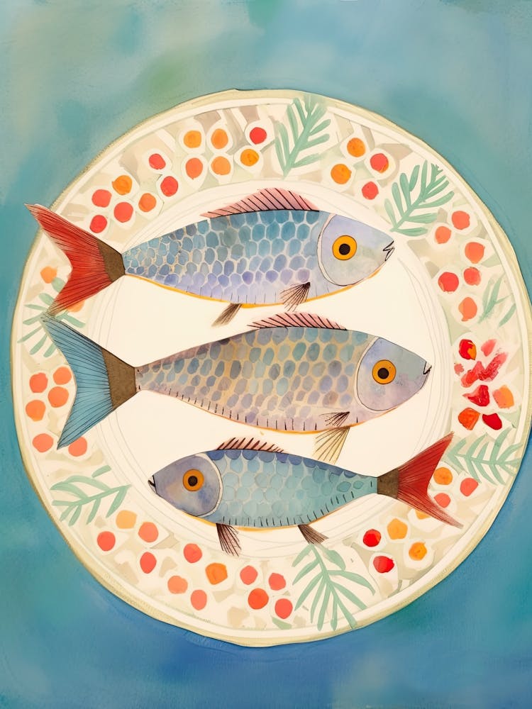 Three Fish On A Plate