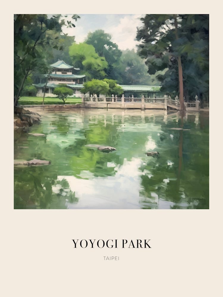 Yoyogi Park Taipei Taiwan 2 Vintage Cezanne Inspired Poster