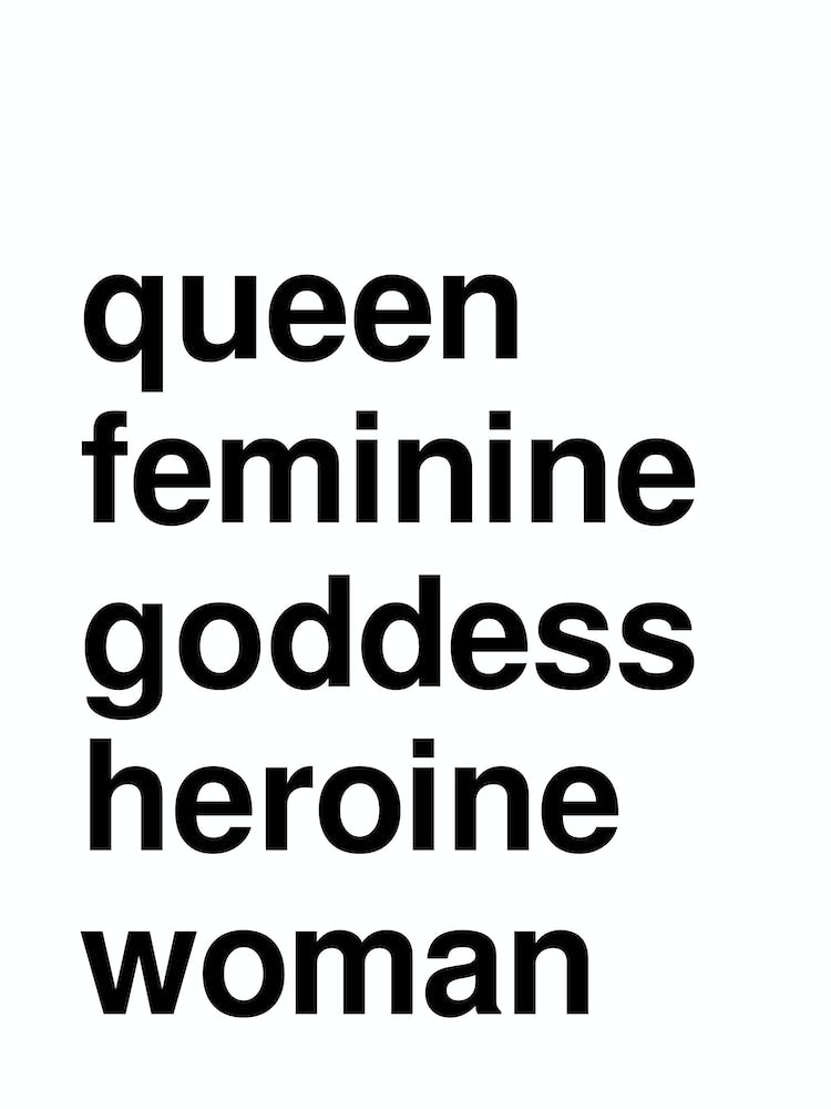 Queen Woman Bold Feminine Statement White