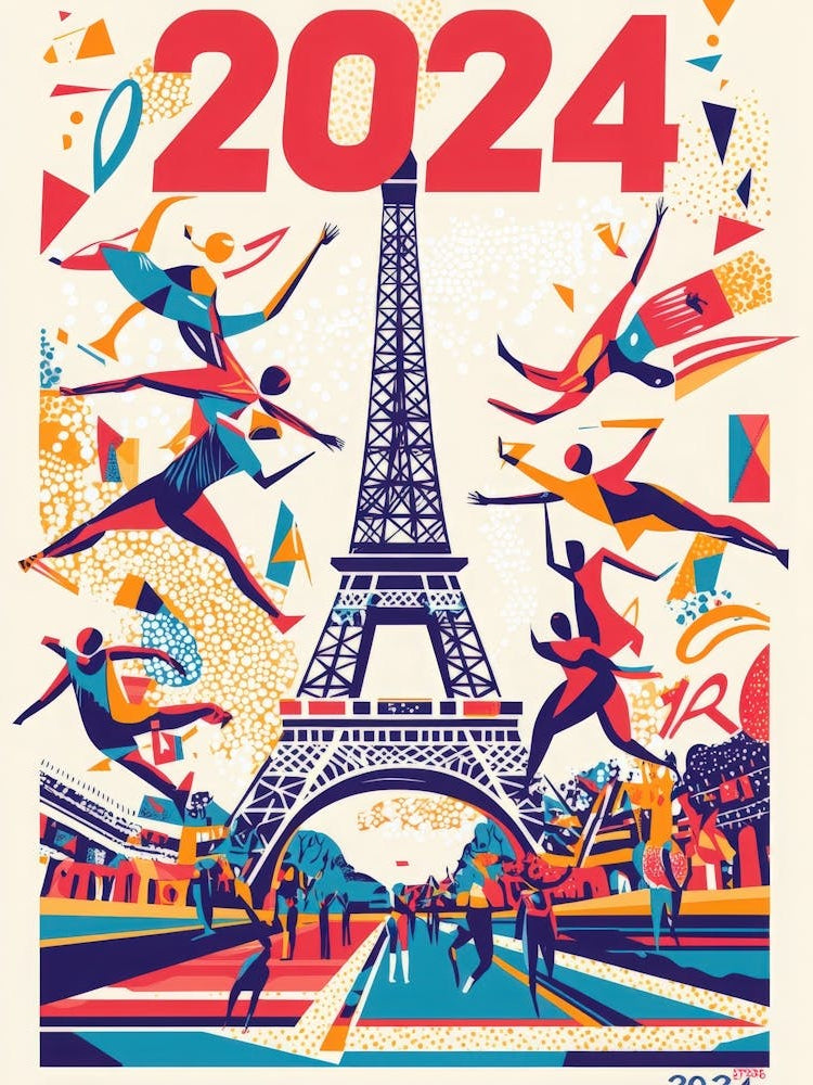 Aihrgdesign A Vibrant Poster Celebrating The 2024 Paris Summe 92f38906 F836 4585 B42b 9c1f39752db5 0