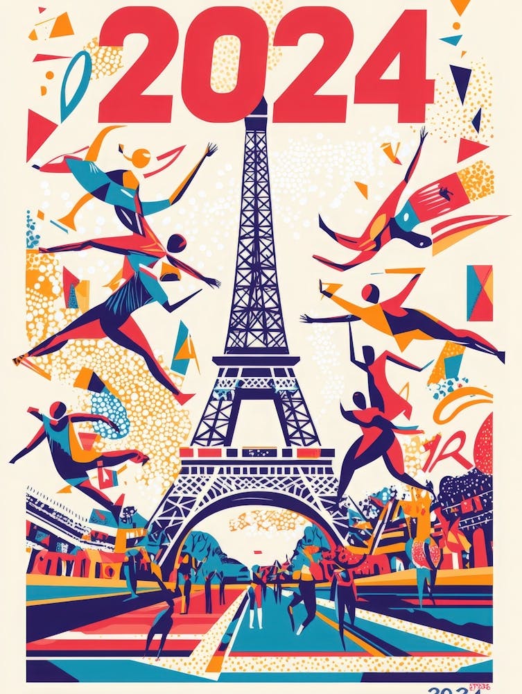 Aihrgdesign A Vibrant Poster Celebrating The 2024 Paris Summe 92f38906 F836 4585 B42b 9c1f39752db5 0