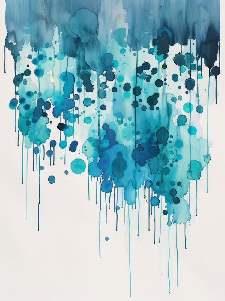 Blue Watercolor Drips