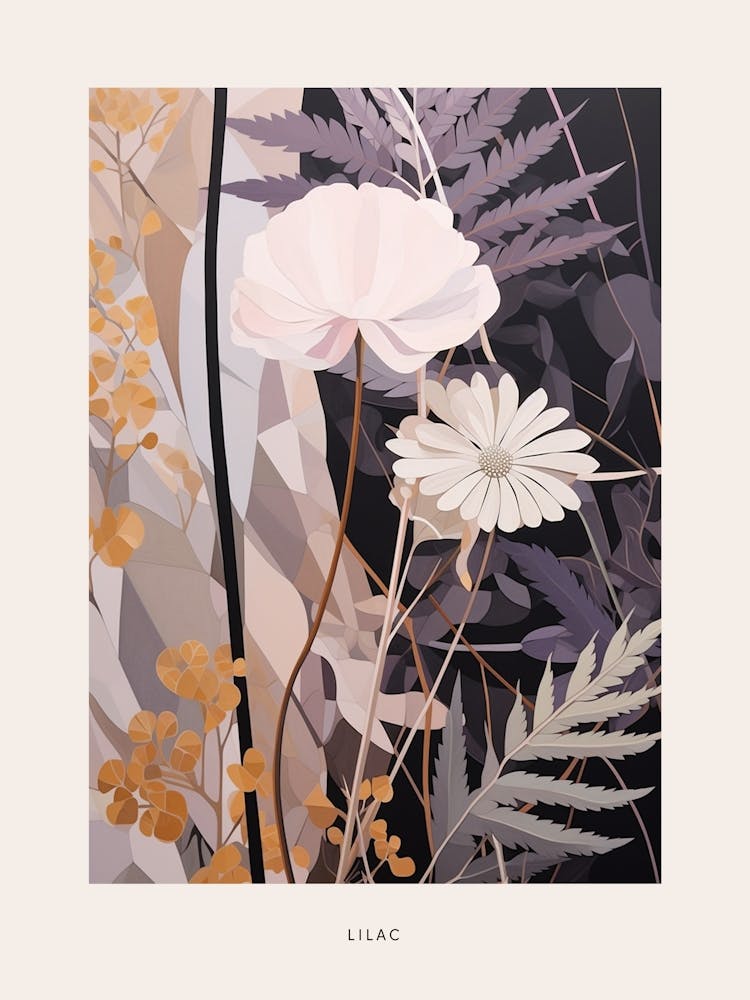 Flower Illustration Lilac 6 Poster