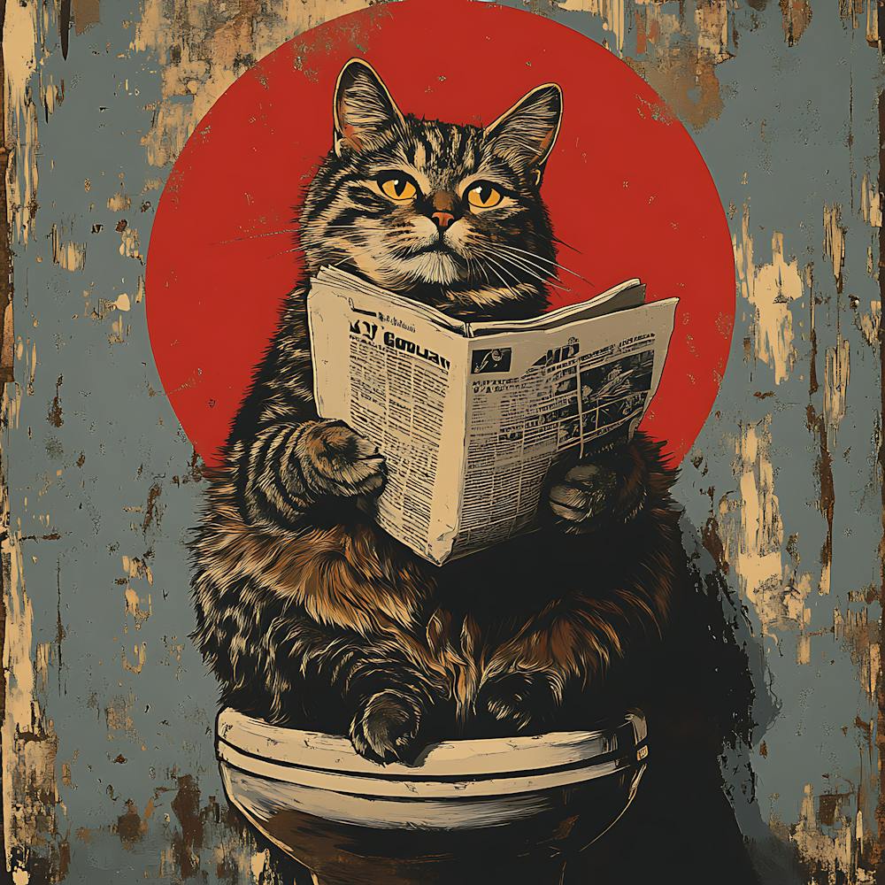 Cat Reading Newspaper 8