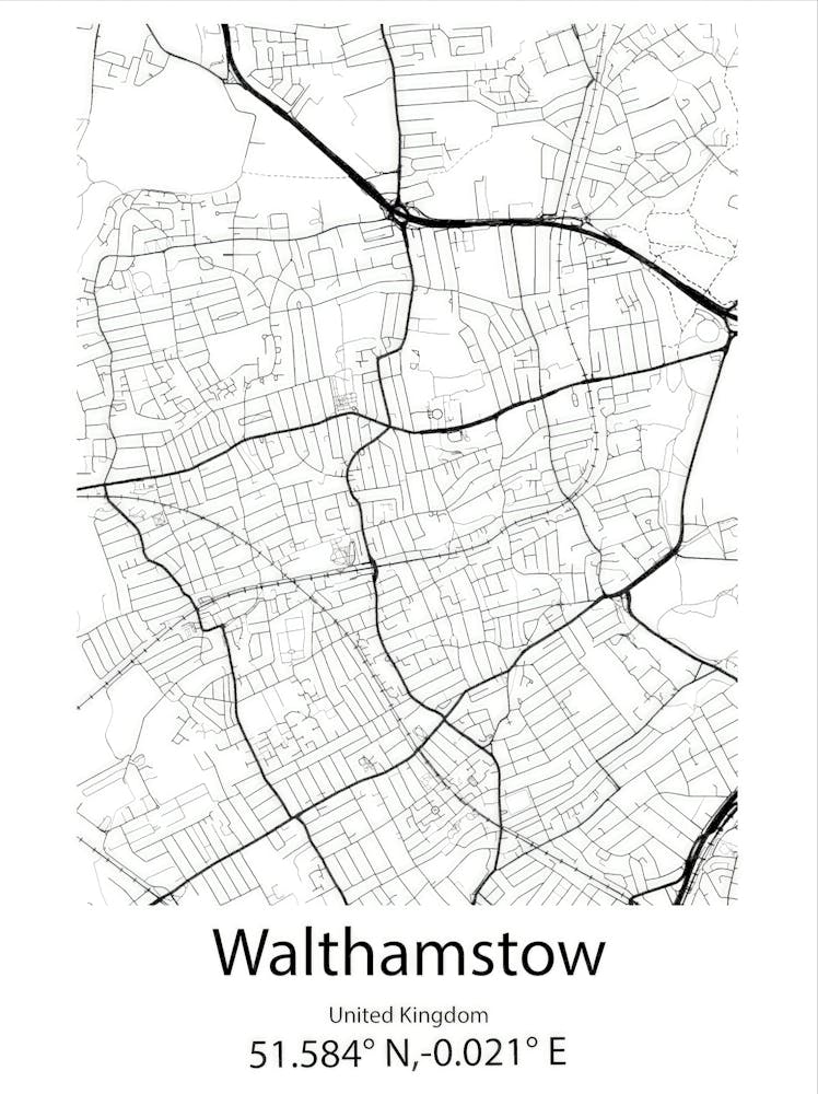 Walthamstow, United Kingdom Minimalistische Karte