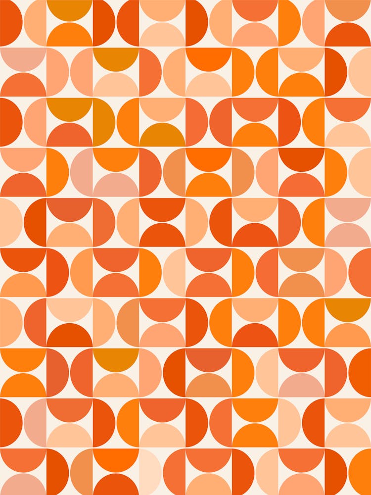 Mid Century Modern Pattern Orange
