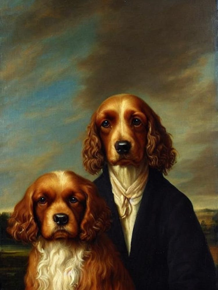 Cocker Spaniel Renaissance Portrait Oil Painting