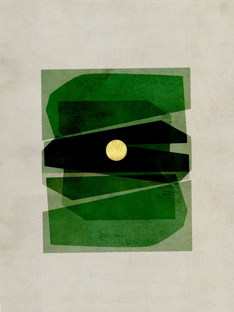 Green Blocks With Gold Dot