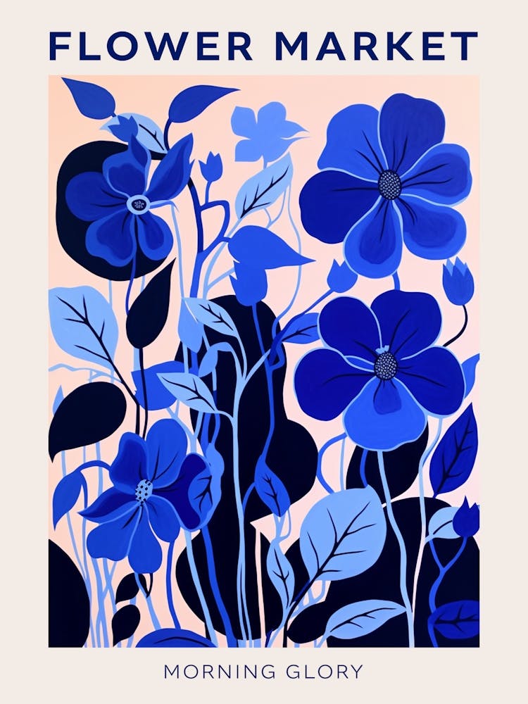 Blauer Blumenmarkt Poster Prunkwinde 3