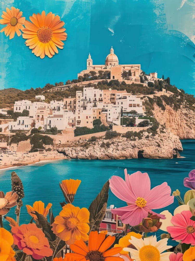 Ibiza Floral Retro Collage Stil 2