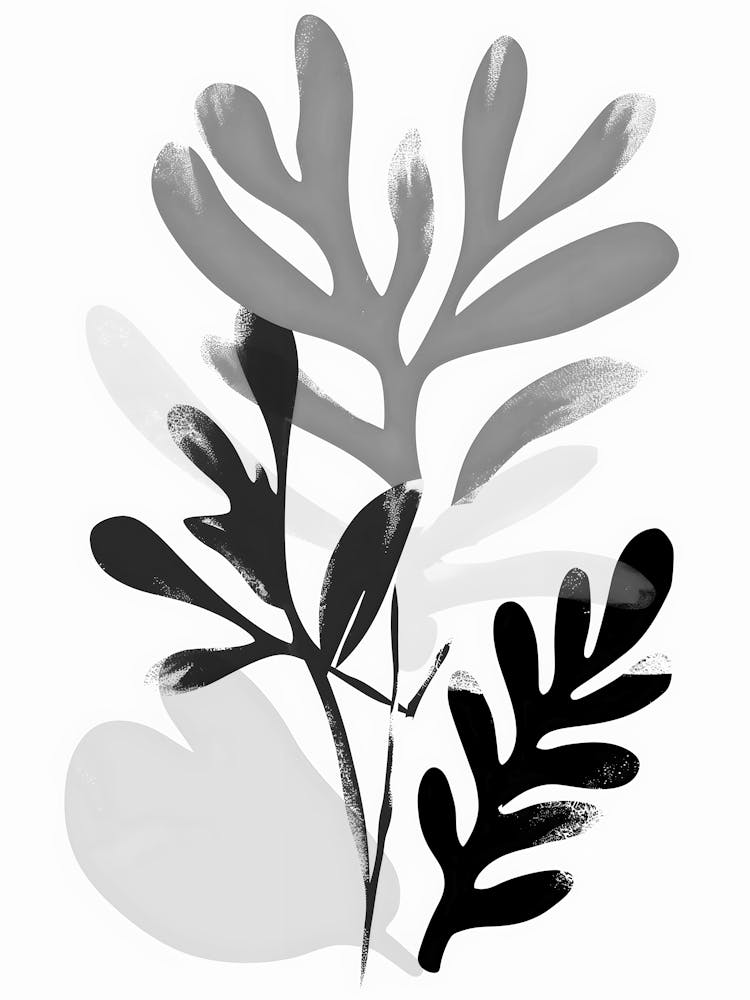 Black And White Leaves 8