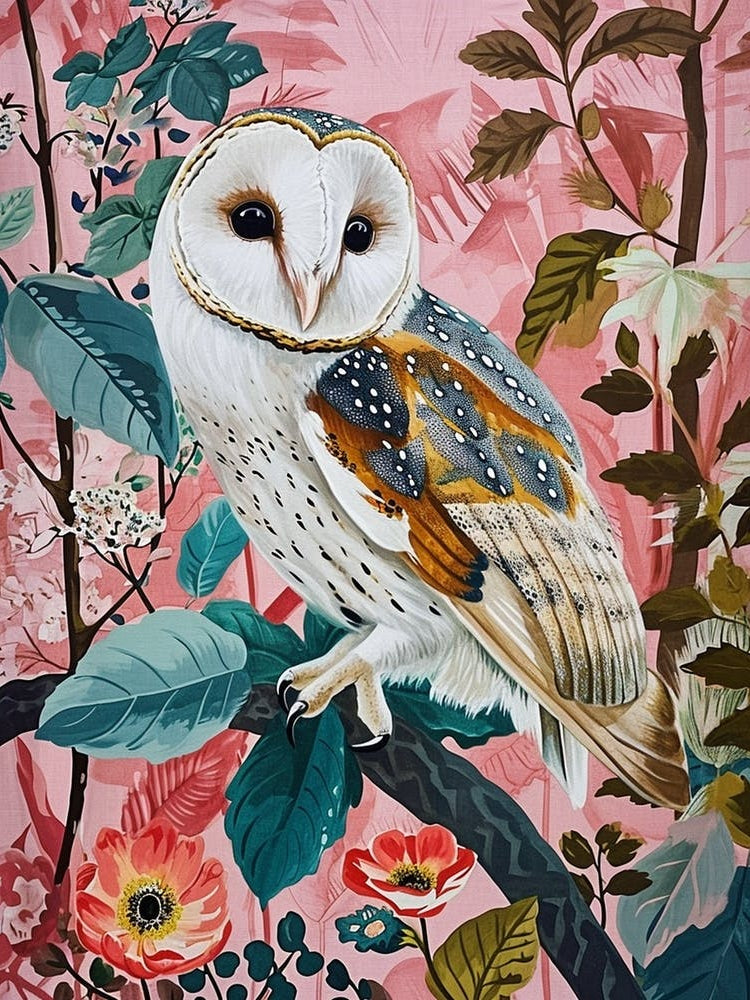 Floral Animal Painting Owl 3