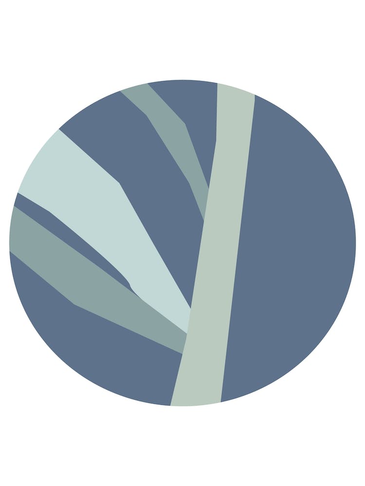 Abstract Blue Circle with Branches