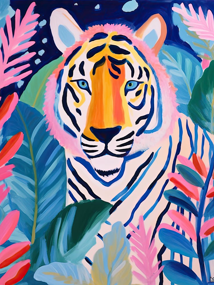 Tiger In The Jungle, Matisse Inspired