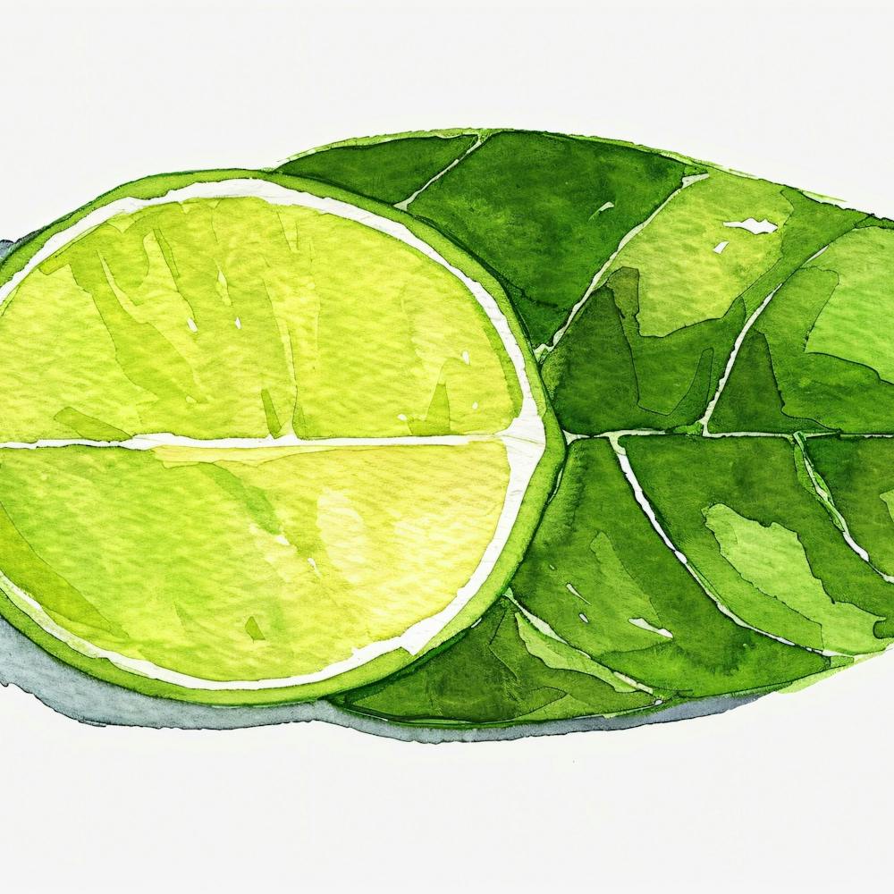 Lime Slice Watercolor Painting