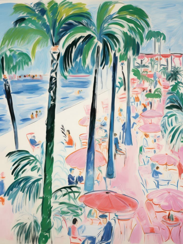 Viareggio, Tuscany   Italy Beach Club Lido Watercolour 4