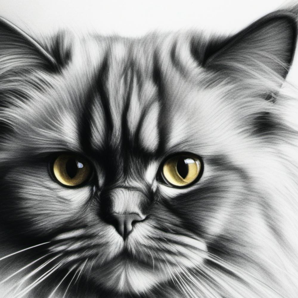 Black And White Cat Portrait