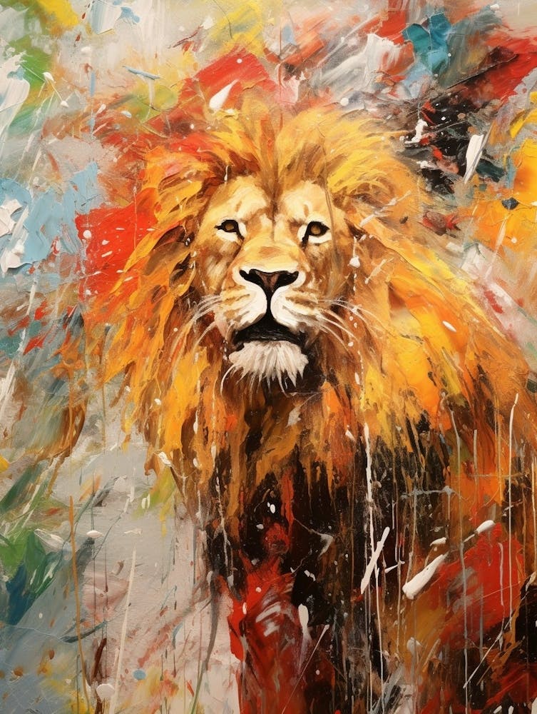 Lion Abstract Expressionism 2