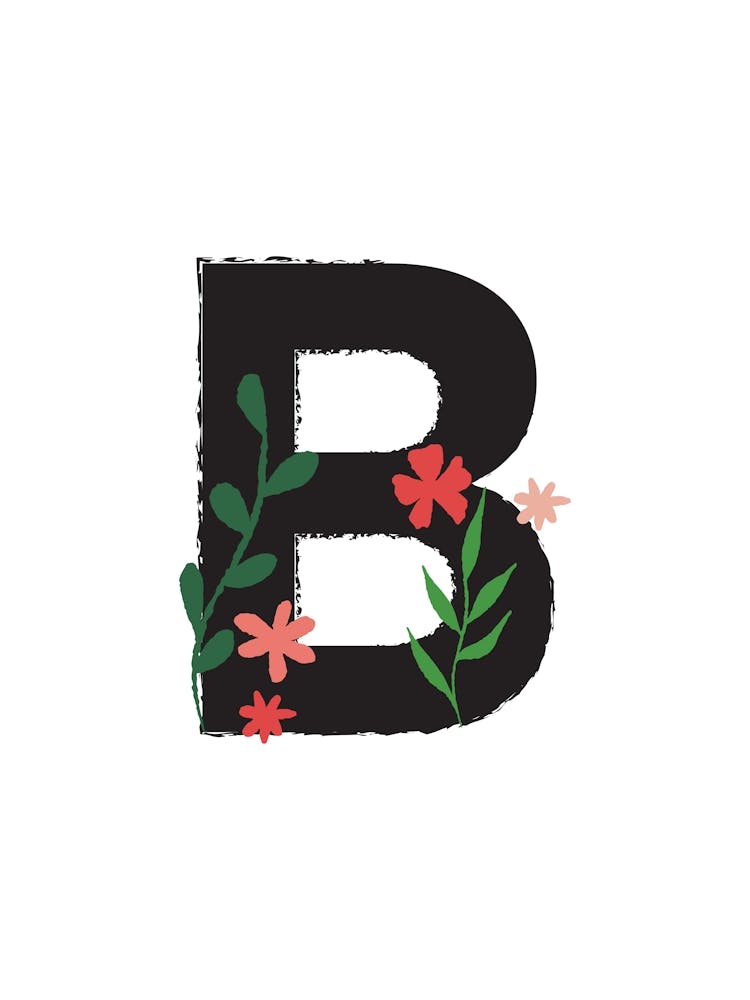 Bedroom Decor White Floral Letters Grey 02