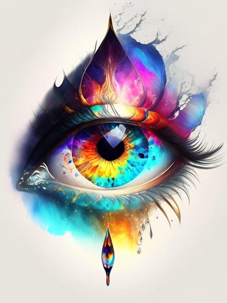 Enlightenment, Symbol, Third Eye Watercolour 1