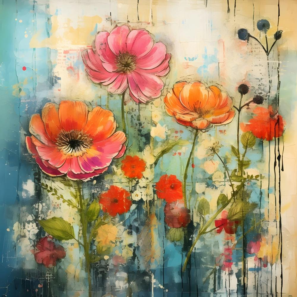 Vintage Bright Flowers 6