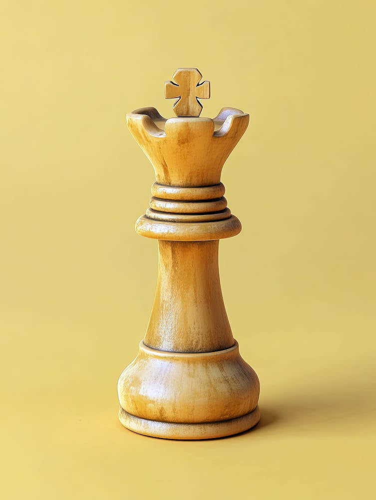 Chess Piece On Yellow Background