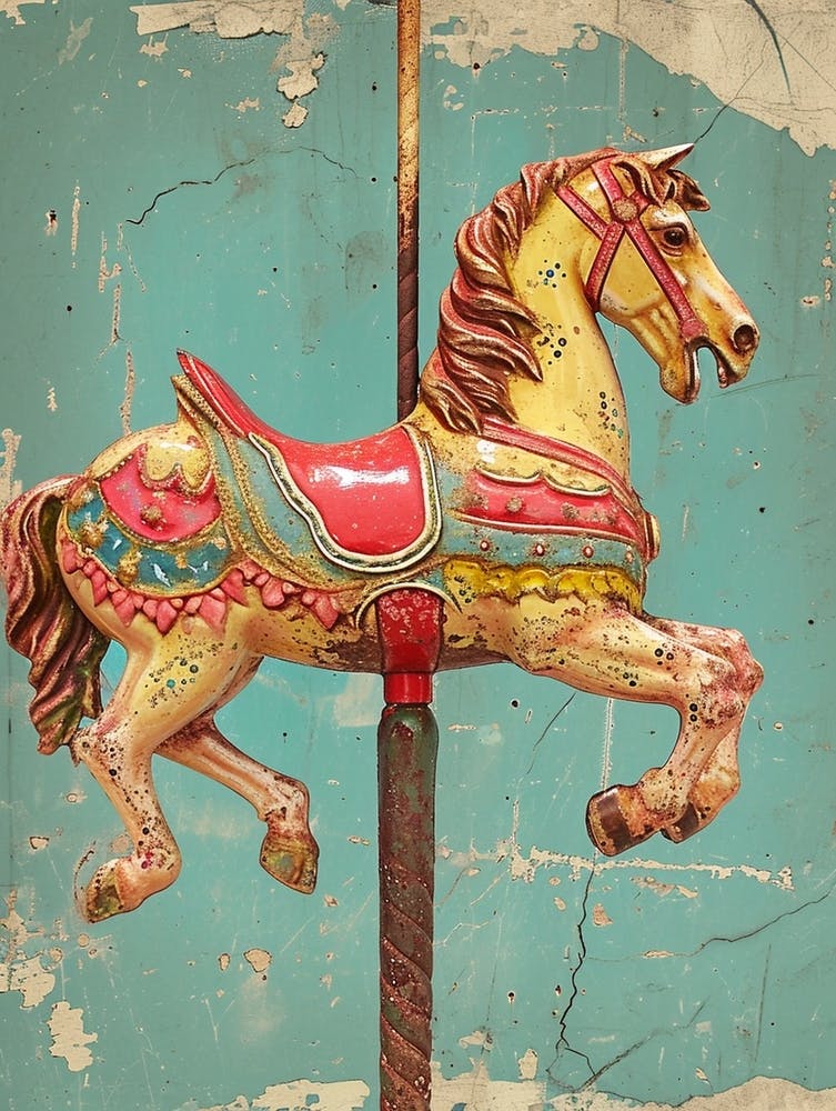 Cheval de Carrousel - Collage Kitsch 1