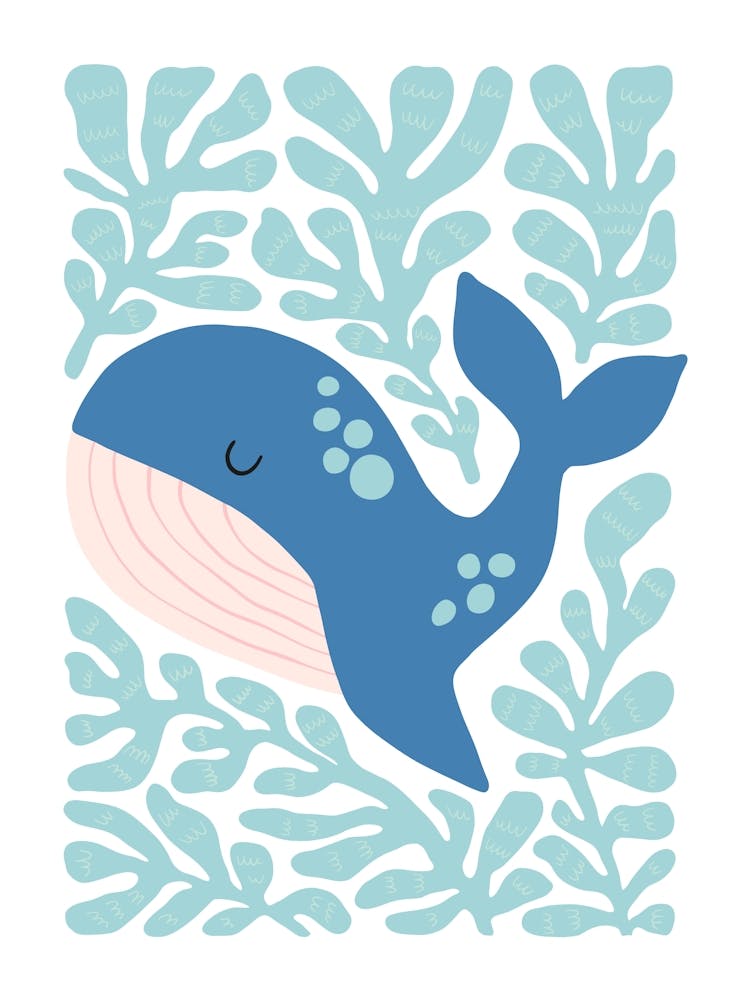 Nursery Abstract Cute Dolphin Blue