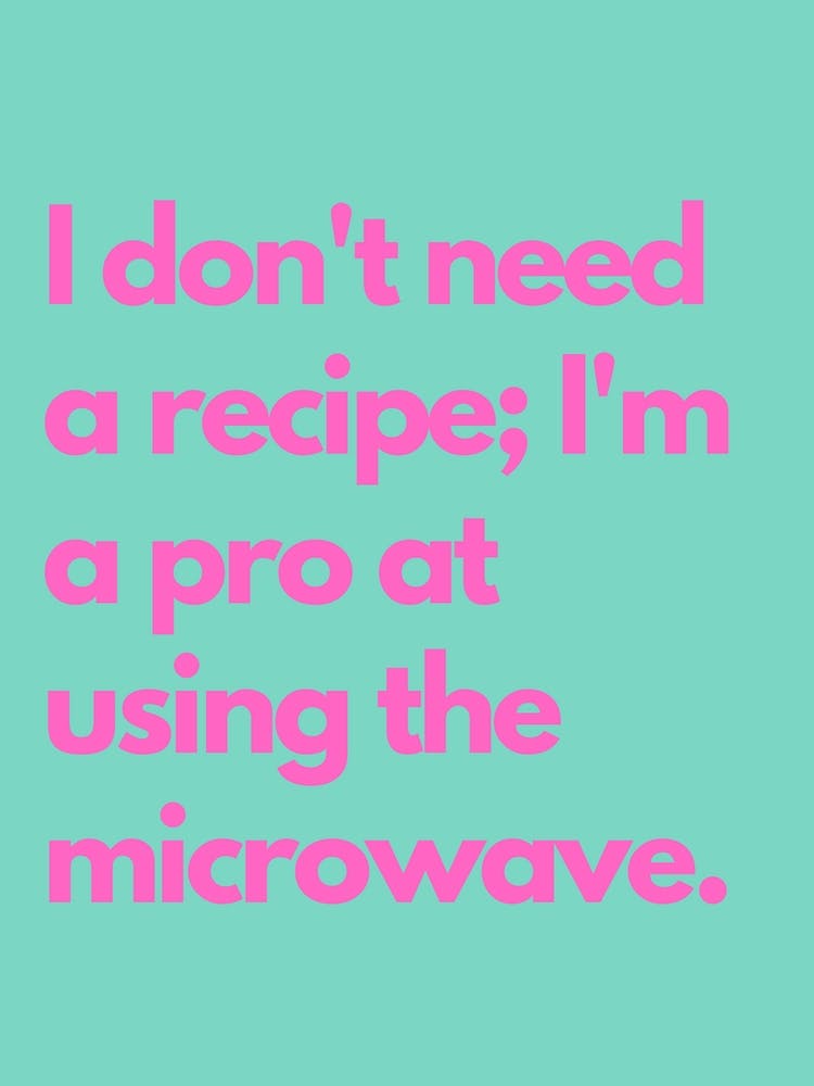 Microwave Pro Pink Teal Kitchen Typography