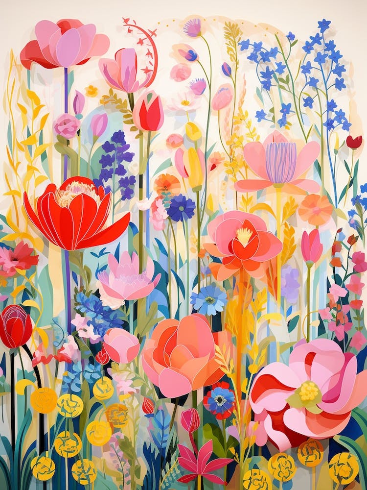 Monets Garden Usa Modern Illustration 1