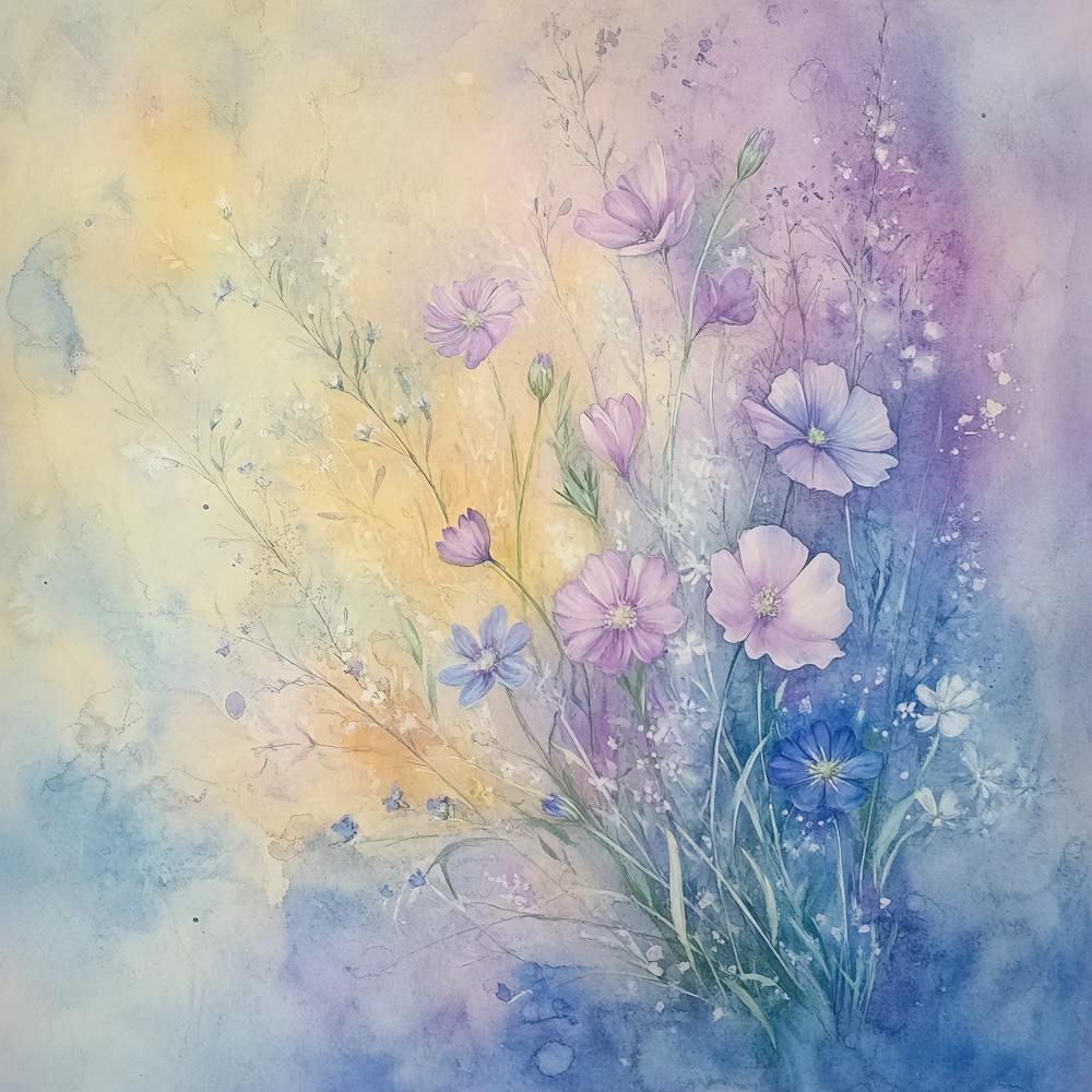 Whimsical Pastel Wildflowers 3