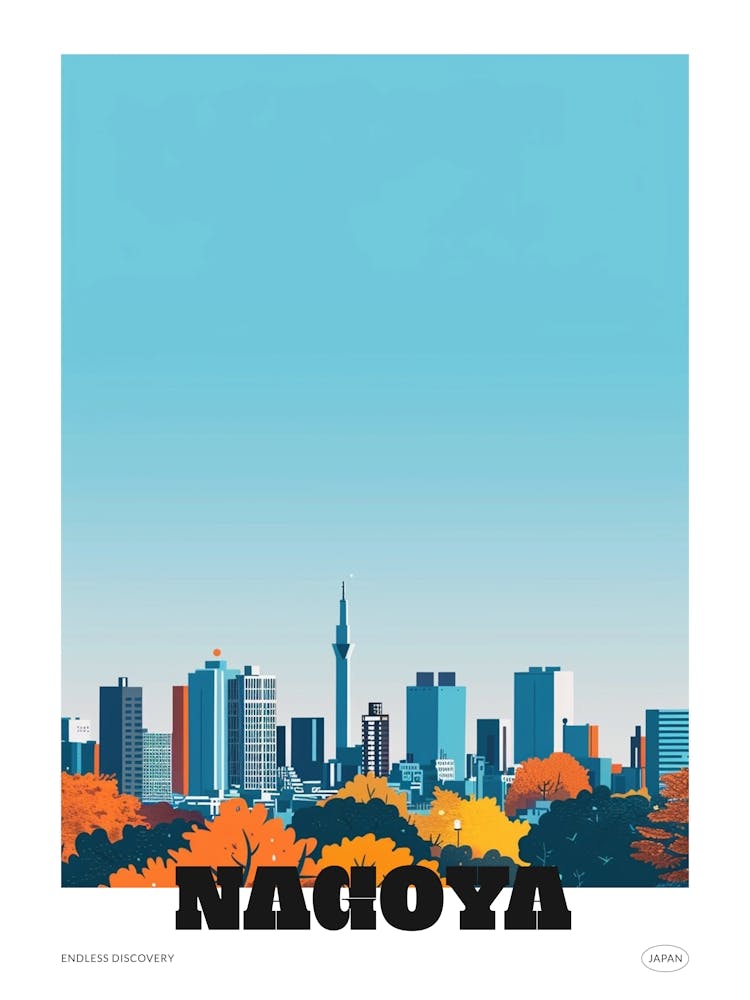 Nagoya Japan 1 Colourful Travel Poster